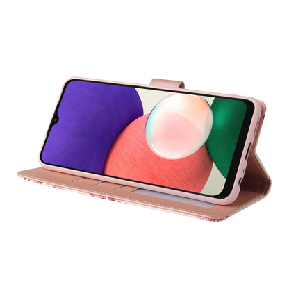 For Samsung Galaxy A22 5G Marble Bronzing Stitching Horizontal Flip PU Leather Case with Holder & Card Slots & Wallet & Photo Frame(Rose Gold) by buy2fix
