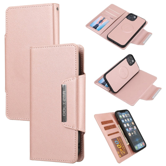 For iPhone 13 Ultra-thin Separable Magnetic Horizontal Flip Leather Case with Card Slot & Wallet(Pink) - iPhone 13 Cases by buy2fix | Online Shopping UK | buy2fix