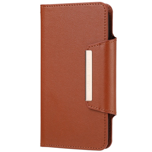 For iPhone SE 2022 / SE 2020 / 8 / 7 Ultra-thin Separable Magnetic Horizontal Flip Leather Case with Card Slot & Wallet(Brown) by buy2fix