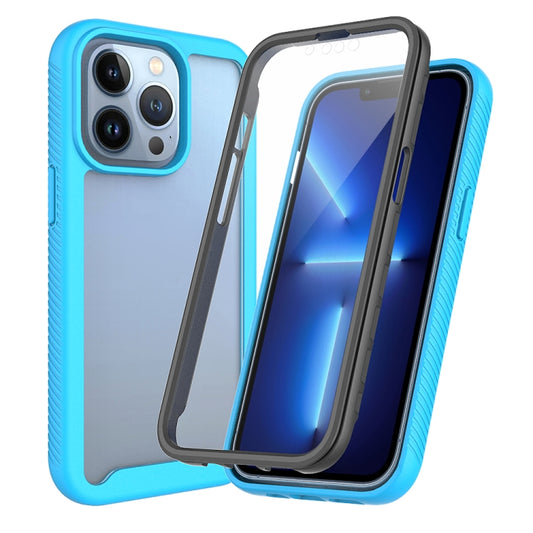 For iPhone 13 Pro Starry Sky Solid Color Series Shockproof PC + TPU Case with PET Film (Sky Blue) - iPhone 13 Pro Cases by buy2fix | Online Shopping UK | buy2fix