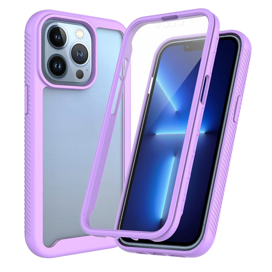 For iPhone 13 Pro Starry Sky Solid Color Series Shockproof PC + TPU Case with PET Film (Light Purple) - iPhone 13 Pro Cases by buy2fix | Online Shopping UK | buy2fix