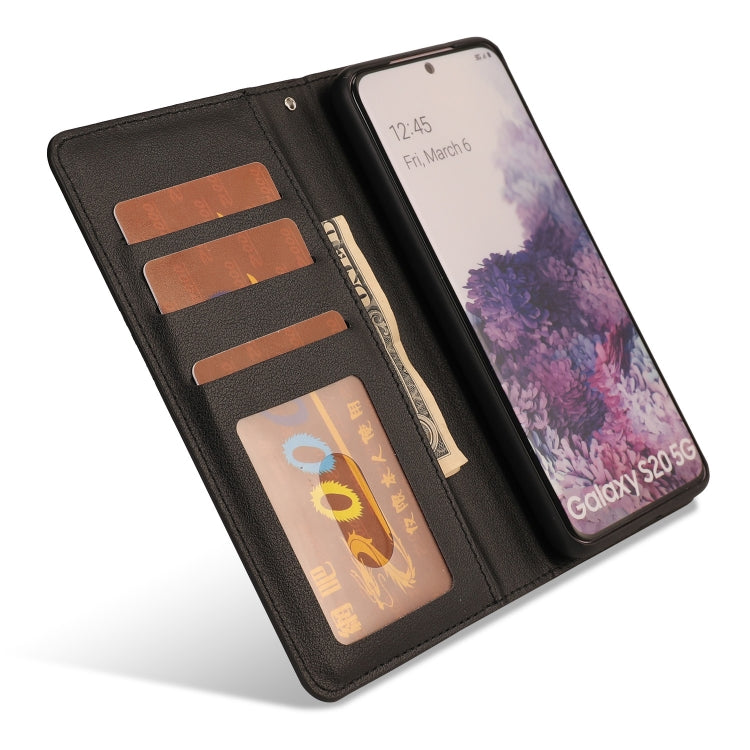 For Samsung Galaxy S20 Ultra-thin Separable Magnetic Horizontal Flip Leather Case with Card Slot & Wallet(Black) by buy2fix