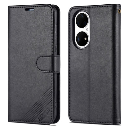 For Huawei P50 Pro AZNS Sheepskin Texture Horizontal Flip Leather Case with Holder & Card Slots & Wallet(Black) - Huawei Cases by AZNS | Online Shopping UK | buy2fix