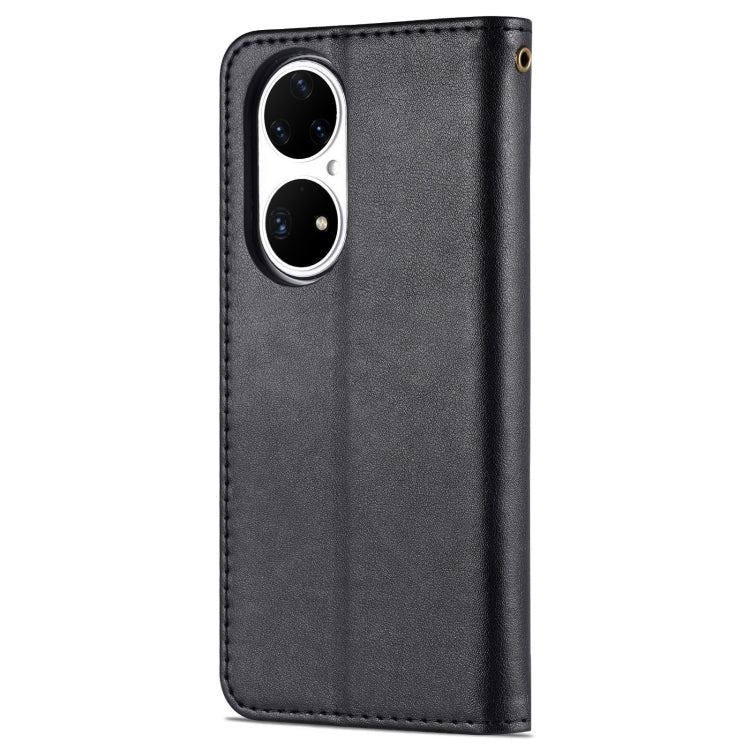 For Huawei P50 Pro AZNS Sheepskin Texture Horizontal Flip Leather Case with Holder & Card Slots & Wallet(Black) - Huawei Cases by AZNS | Online Shopping UK | buy2fix