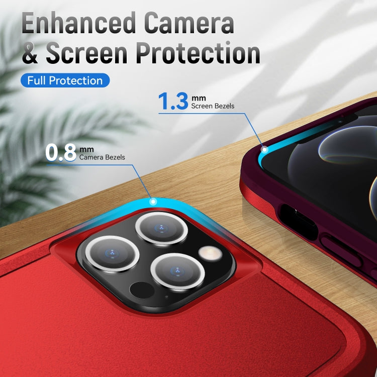 For iPhone 12 Pro Max Pioneer Armor Heavy Duty Shockproof Phone Case(Red) by buy2fix