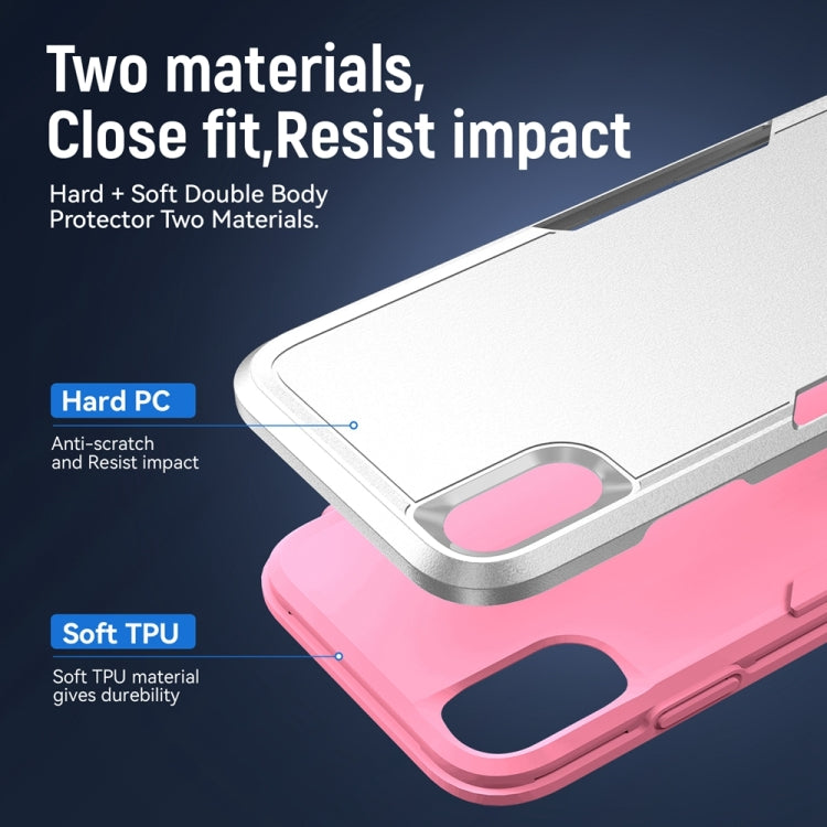 For iPhone X / XS Pioneer Armor Heavy Duty Shockproof Phone Case(White) by buy2fix