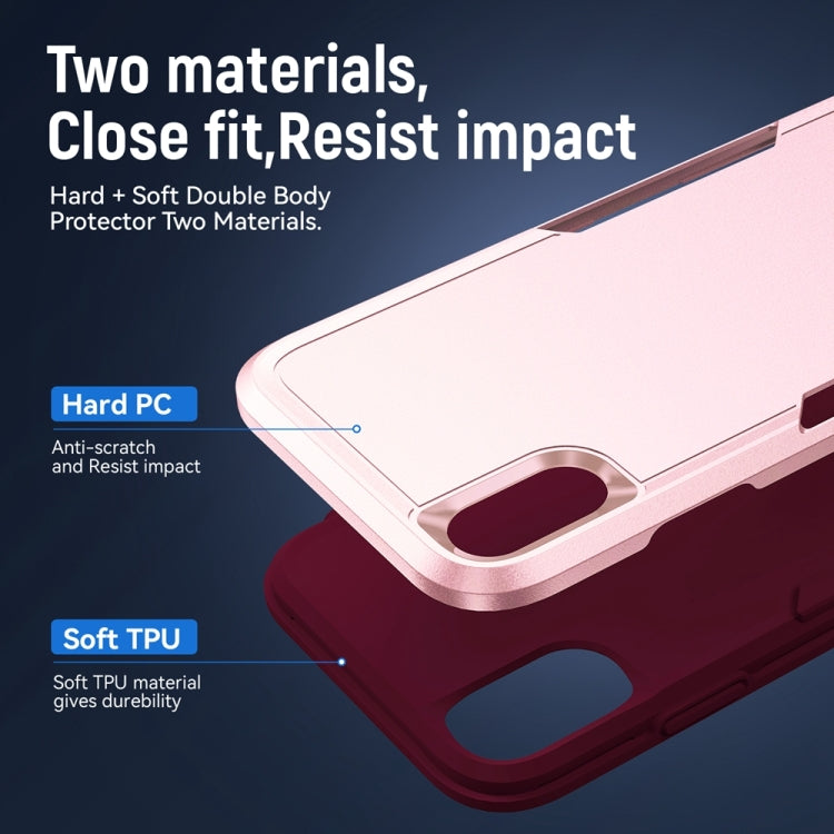 For iPhone X / XS Pioneer Armor Heavy Duty Shockproof Phone Case(Pink) by buy2fix