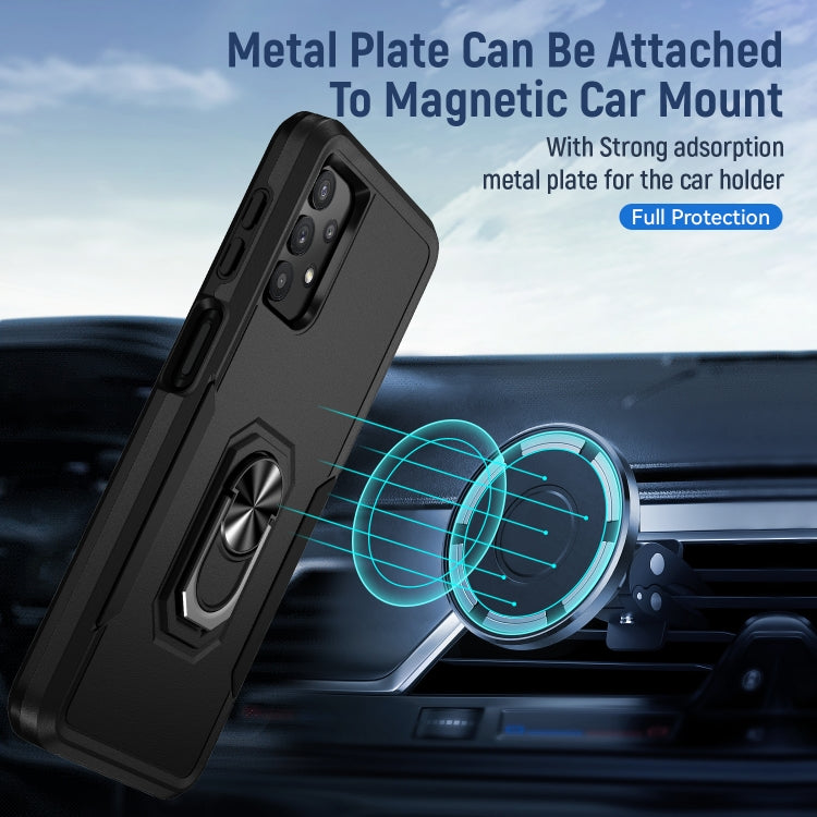 For Samsung Galay A32 5G Pioneer Armor Heavy Duty PC + TPU Shockproof Case with Holder(Black) by buy2fix