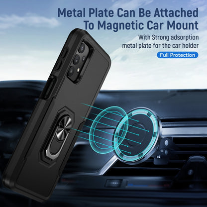 For Samsung Galay A32 5G Pioneer Armor Heavy Duty PC + TPU Shockproof Case with Holder(Black) by buy2fix