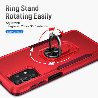 For Samsung Galay A32 4G Pioneer Armor Heavy Duty PC + TPU Shockproof Case with Holder(Red) by buy2fix
