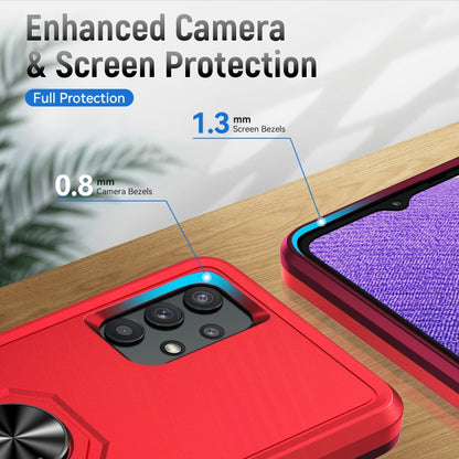 For Samsung Galay A32 4G Pioneer Armor Heavy Duty PC + TPU Shockproof Case with Holder(Red) by buy2fix