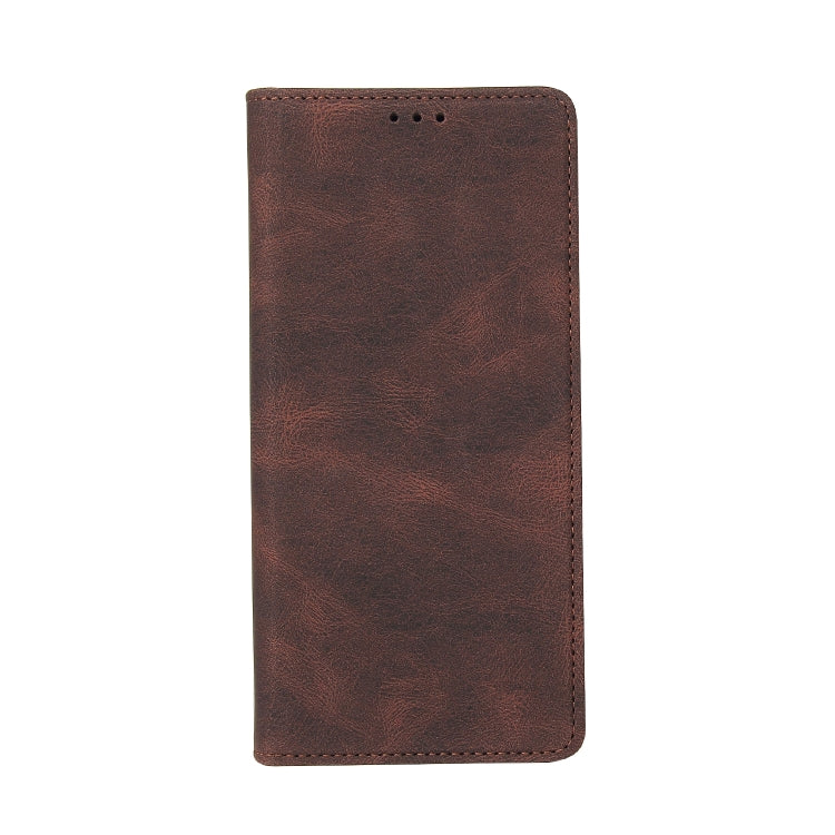 For Samsung Galaxy A12 Simple Suction Closure Horizontal Flip Leather Case with Holder & Card Slot & Wallet(Brown) by buy2fix