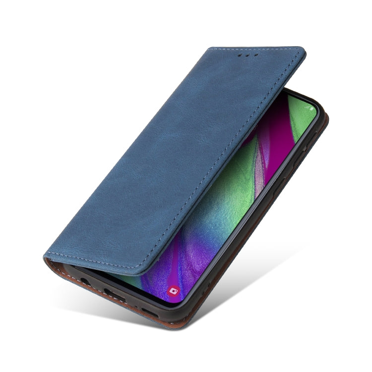 For Samsung Galaxy A40 Simple Suction Closure Horizontal Flip Leather Case with Holder & Card Slot & Wallet(Blue) - Galaxy Phone Cases by buy2fix | Online Shopping UK | buy2fix