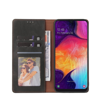 For Samsung Galaxy A50 Simple Suction Closure Horizontal Flip Leather Case with Holder & Card Slot & Wallet(Black) by buy2fix
