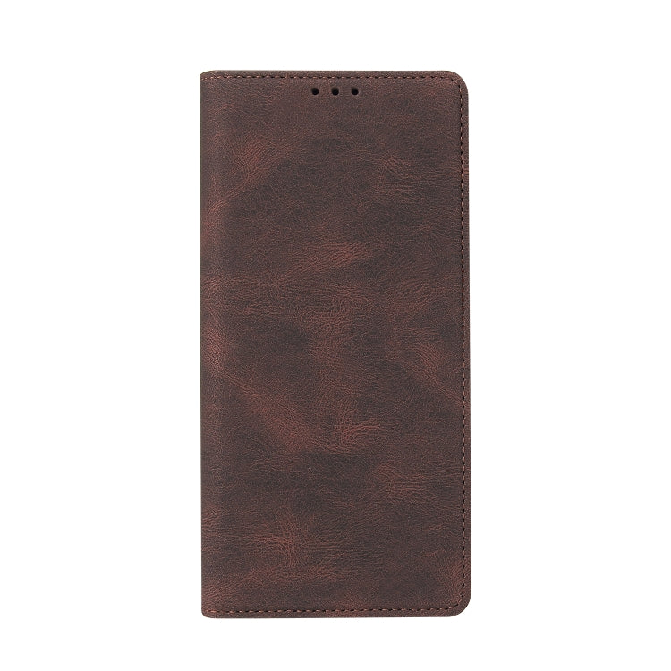 For Samsung Galaxy A50 Simple Suction Closure Horizontal Flip Leather Case with Holder & Card Slot & Wallet(Brown) by buy2fix