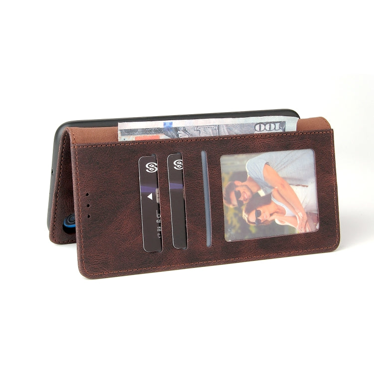 For Samsung Galaxy A50 Simple Suction Closure Horizontal Flip Leather Case with Holder & Card Slot & Wallet(Brown) by buy2fix