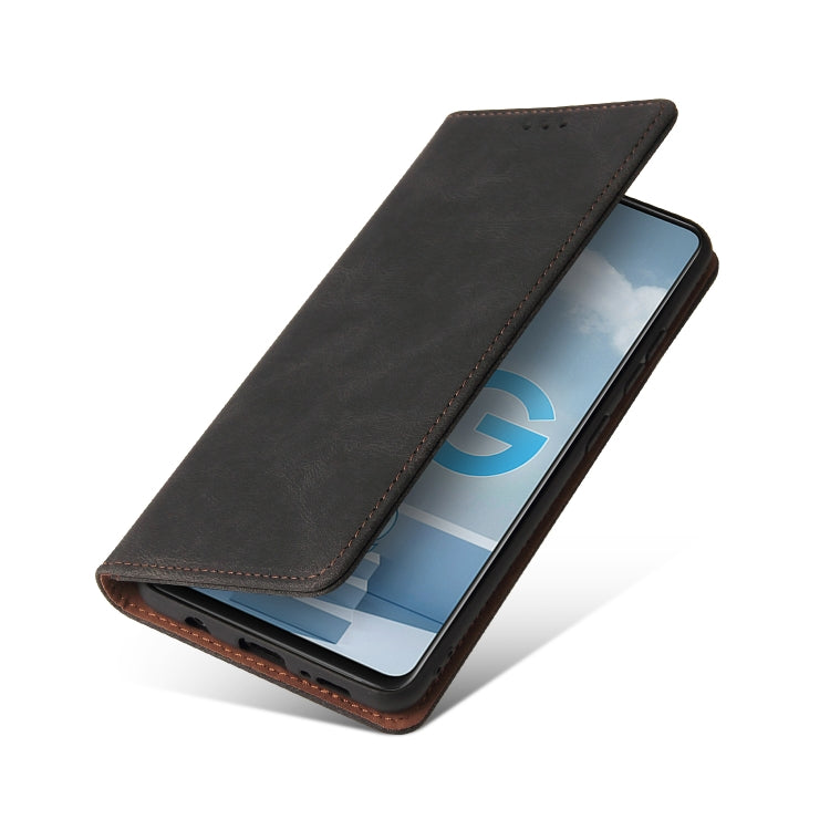 For Samsung Galaxy A51 5G Simple Suction Closure Horizontal Flip Leather Case with Holder & Card Slot & Wallet(Black) by buy2fix