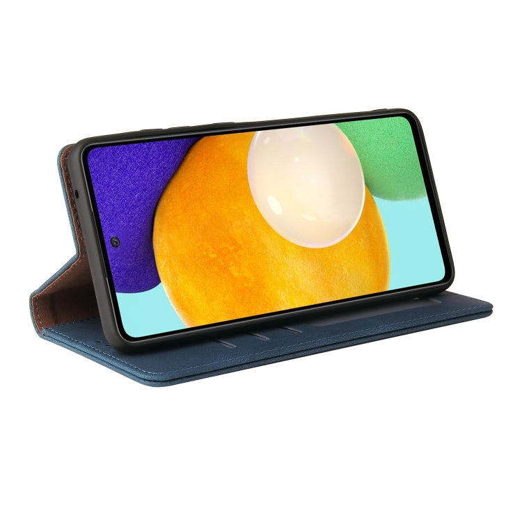 For Samsung Galaxy A52 5G / 4G Simple Suction Closure Horizontal Flip Leather Case with Holder & Card Slot & Wallet(Blue) by buy2fix