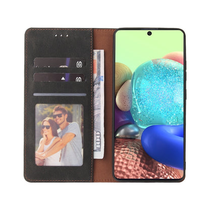 For Samsung Galaxy A71 Simple Suction Closure Horizontal Flip Leather Case with Holder & Card Slot & Wallet(Black) by buy2fix