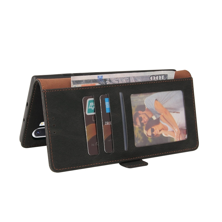 For Samsung Galaxy Note10+ Simple Suction Closure Horizontal Flip Leather Case with Holder & Card Slot & Wallet(Black) by buy2fix