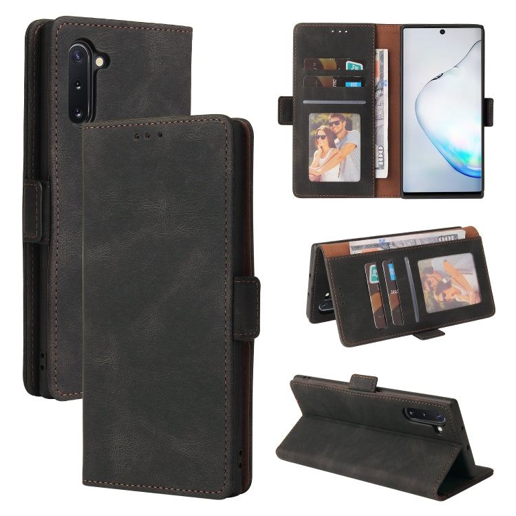 For Samsung Galaxy Note10 Simple Suction Closure Horizontal Flip Leather Case with Holder & Card Slot & Wallet(Black) by buy2fix