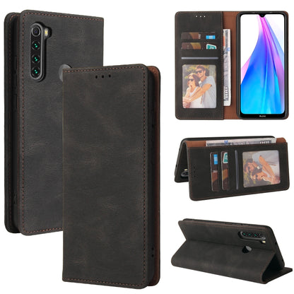 For Xiaomi Redmi Note 8T Simple Suction Closure Horizontal Flip Leather Case with Holder & Card Slot & Wallet(Black) by buy2fix