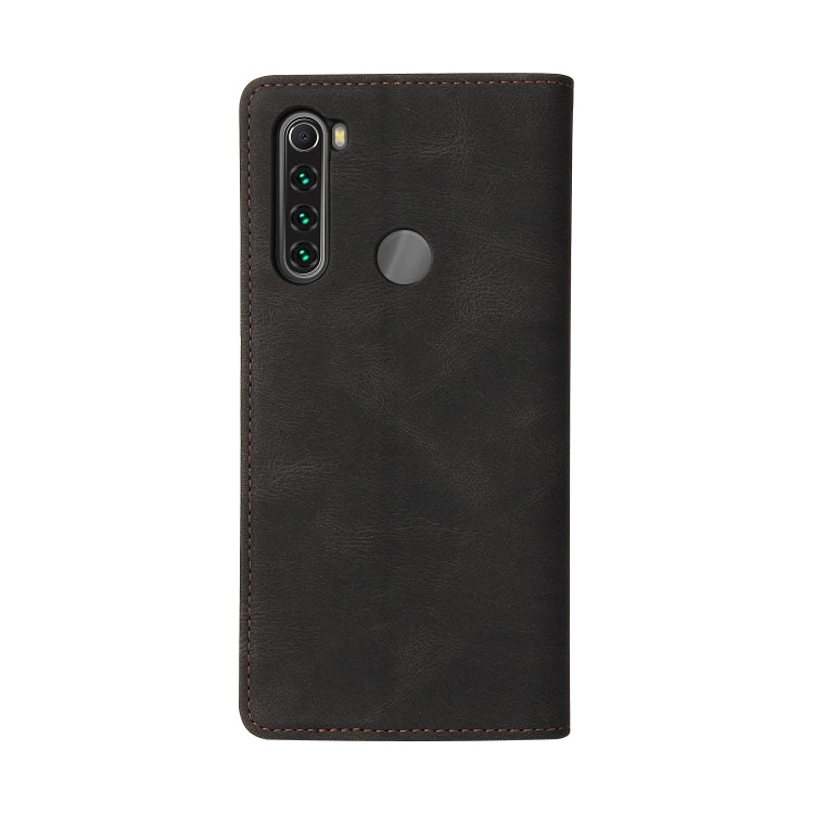 For Xiaomi Redmi Note 8T Simple Suction Closure Horizontal Flip Leather Case with Holder & Card Slot & Wallet(Black) by buy2fix
