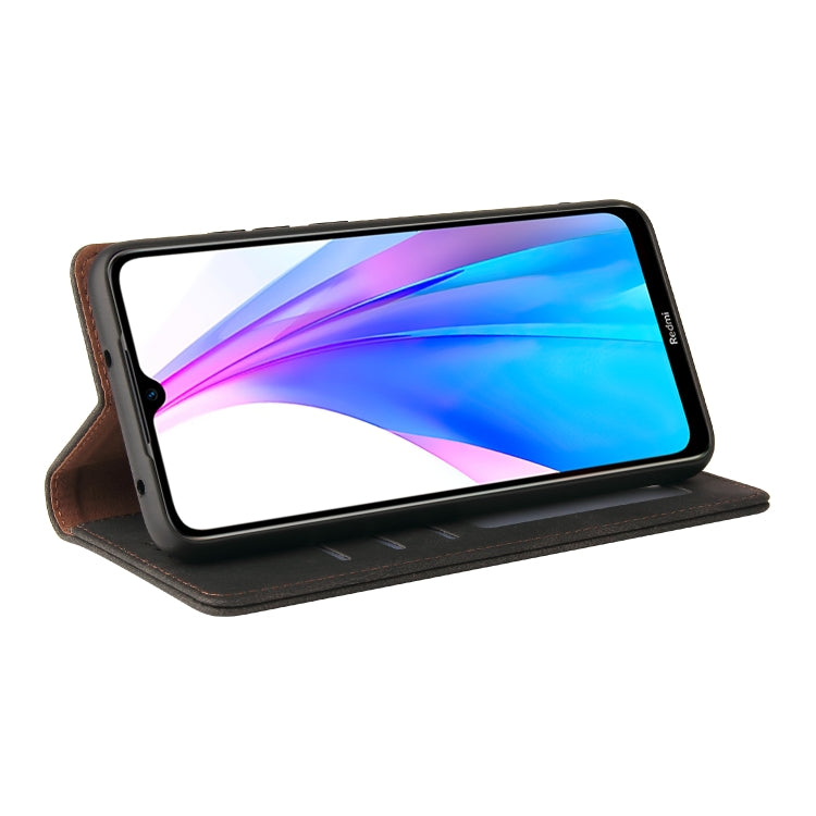 For Xiaomi Redmi Note 8T Simple Suction Closure Horizontal Flip Leather Case with Holder & Card Slot & Wallet(Black) by buy2fix