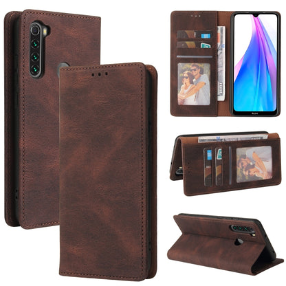 For Xiaomi Redmi Note 8T Simple Suction Closure Horizontal Flip Leather Case with Holder & Card Slot & Wallet(Brown) by buy2fix