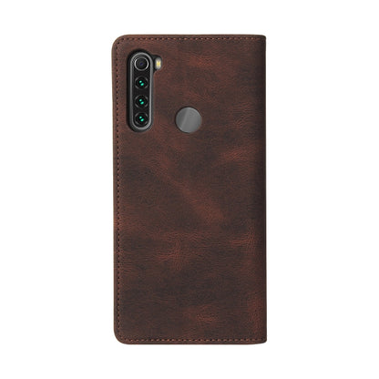 For Xiaomi Redmi Note 8T Simple Suction Closure Horizontal Flip Leather Case with Holder & Card Slot & Wallet(Brown) by buy2fix