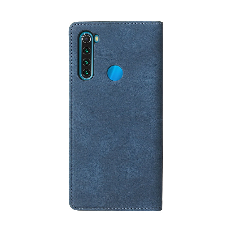 For Xiaomi Redmi Note 8 Simple Suction Closure Horizontal Flip Leather Case with Holder & Card Slot & Wallet(Blue) - Xiaomi Cases by buy2fix | Online Shopping UK | buy2fix