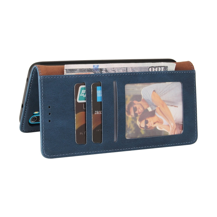 For Xiaomi Redmi Note 8 Simple Suction Closure Horizontal Flip Leather Case with Holder & Card Slot & Wallet(Blue) - Xiaomi Cases by buy2fix | Online Shopping UK | buy2fix