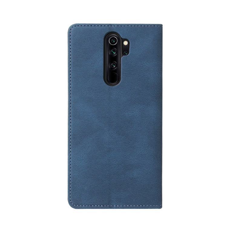 For Xiaomi Redmi Note 8 Pro Simple Suction Closure Horizontal Flip Leather Case with Holder & Card Slot & Wallet(Blue) by buy2fix