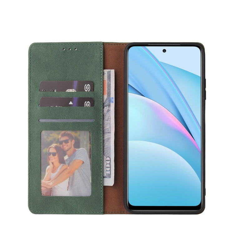 For Xiaomi Mi 10T Lite 5G Simple Suction Closure Horizontal Flip Leather Case with Holder & Card Slot & Wallet(Green) - Xiaomi Cases by buy2fix | Online Shopping UK | buy2fix