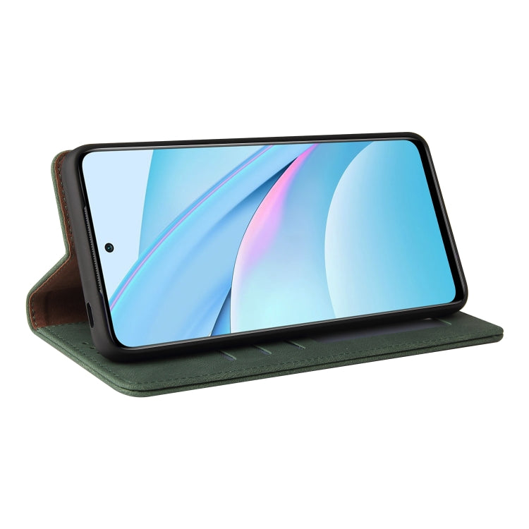 For Xiaomi Mi 10T Lite 5G Simple Suction Closure Horizontal Flip Leather Case with Holder & Card Slot & Wallet(Green) - Xiaomi Cases by buy2fix | Online Shopping UK | buy2fix