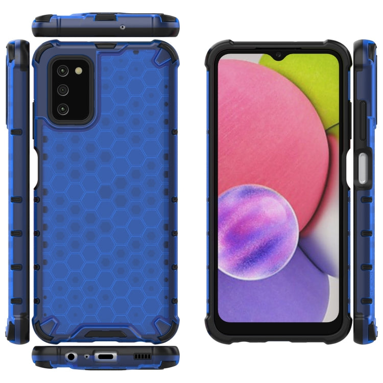 For Samsung Galaxy A03s 164mm Shockproof Honeycomb PC + TPU Case(Blue) by buy2fix