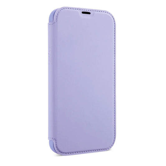 For iPhone 13 Pro Skin Feel Horizontal Flip PU Leather Case with Holder & Card Slot (Taro Purple) by buy2fix
