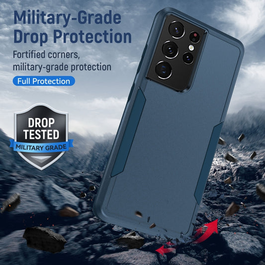For Samsung Galay S21 Ultra 5G Pioneer Armor Heavy Duty PC + TPU Shockproof Case(Blue) by buy2fix