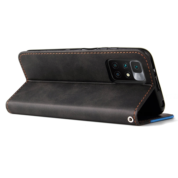 For Xiaomi Redmi 10 Business Stitching-Color Horizontal Flip PU Leather Case with Holder & Card Slots & Photo Frame(Blue) - Xiaomi Cases by buy2fix | Online Shopping UK | buy2fix