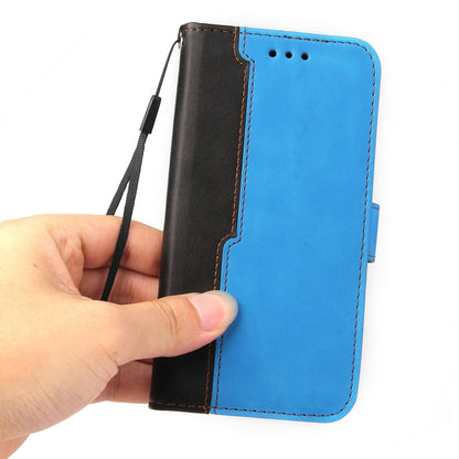 For Xiaomi Redmi 10 Business Stitching-Color Horizontal Flip PU Leather Case with Holder & Card Slots & Photo Frame(Blue) - Xiaomi Cases by buy2fix | Online Shopping UK | buy2fix