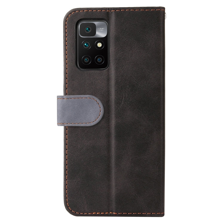 For Xiaomi Redmi 10 Business Stitching-Color Horizontal Flip PU Leather Case with Holder & Card Slots & Photo Frame(Gray) - Xiaomi Cases by buy2fix | Online Shopping UK | buy2fix