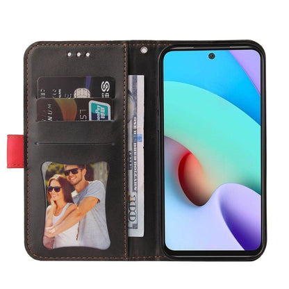 For Xiaomi Redmi 10 Business Stitching-Color Horizontal Flip PU Leather Case with Holder & Card Slots & Photo Frame(Red) - Xiaomi Cases by buy2fix | Online Shopping UK | buy2fix