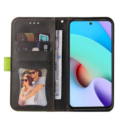 For Xiaomi Redmi 10 Business Stitching-Color Horizontal Flip PU Leather Case with Holder & Card Slots & Photo Frame(Green) - Xiaomi Cases by buy2fix | Online Shopping UK | buy2fix