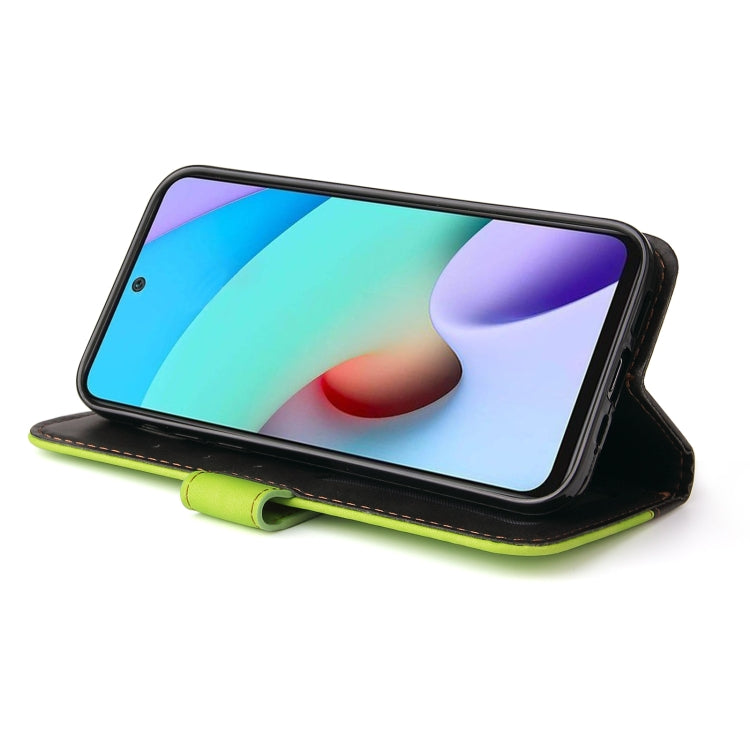 For Xiaomi Redmi 10 Business Stitching-Color Horizontal Flip PU Leather Case with Holder & Card Slots & Photo Frame(Green) - Xiaomi Cases by buy2fix | Online Shopping UK | buy2fix