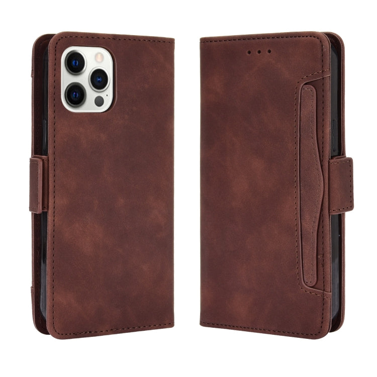 For iPhone 13 Skin Feel Calf Pattern Horizontal Flip Leather Case with Holder & Card Slots & Photo Frame(Brown) - iPhone 13 Cases by buy2fix | Online Shopping UK | buy2fix