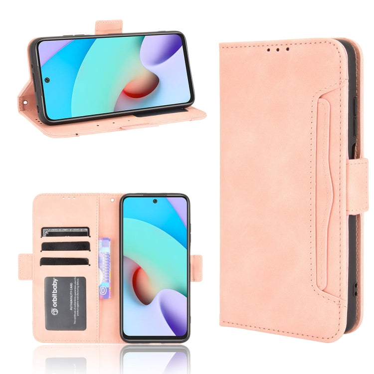 For Xiaomi Redmi 10 Skin Feel Calf Pattern Horizontal Flip Leather Case with Holder & Card Slots & Photo Frame(Pink) - Xiaomi Cases by buy2fix | Online Shopping UK | buy2fix