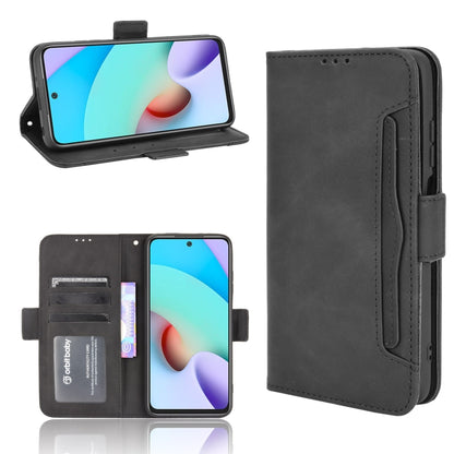 For Xiaomi Redmi 10 Skin Feel Calf Pattern Horizontal Flip Leather Case with Holder & Card Slots & Photo Frame(Black) - Xiaomi Cases by buy2fix | Online Shopping UK | buy2fix