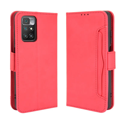 For Xiaomi Redmi 10 Skin Feel Calf Pattern Horizontal Flip Leather Case with Holder & Card Slots & Photo Frame(Red) - Xiaomi Cases by buy2fix | Online Shopping UK | buy2fix