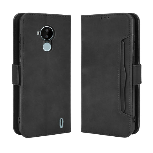 For Nokia C30 Skin Feel Calf Pattern Horizontal Flip Leather Case with Holder & Card Slots & Photo Frame(Black) by buy2fix