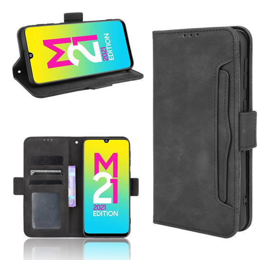 For Samsung Galaxy M21 2021 Skin Feel Calf Pattern Horizontal Flip Leather Case with Holder & Card Slots & Photo Frame(Black) by buy2fix